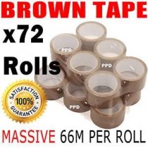PPD 72 X Roll Buff Brown 48mm X 66M Meter Packaging Packing Tapes Parcel 2" Tape New