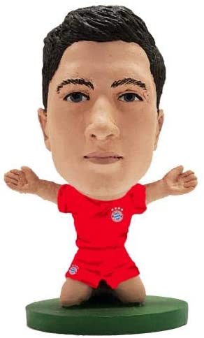 SoccerStarz - Bayern Munich Robert Lewandowski - Home Kit (Classic Kit) /Figures, Rot, Pocket-size, approximately 4.13 inches tall