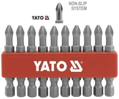 YATO YT-0480 10pcs Bit Screwdriver PH2x75mm S2, Variety Pack