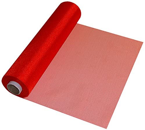 Eleganza Soft Sheer Organza 29cm x 25m No.16, Number 16 Red