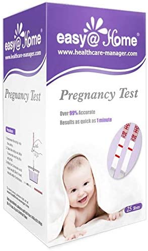 Easy@Home 25 Pregnancy Test Strips for Early Detection 10 mIU/ml, Fertility Test Kit, 25 HCG, 25HCG