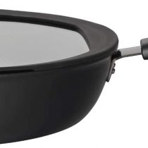 Fiskars 1052232 Sauté Pan with lid, Dia: 28 cm, Capacity: 3.5 litres, Suitable for All hobs, Aluminium/Plastic, Scratch-Resistant, Non-Stick Coating, Hard Face, Black, 3.5 liters