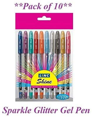 Sparkled GLITTER Gel Pens 0.7 mm FINE Tip 10 Vibrant Colours for Father's Day Mother's Day Card Writing - Pack of 10 - Image 2