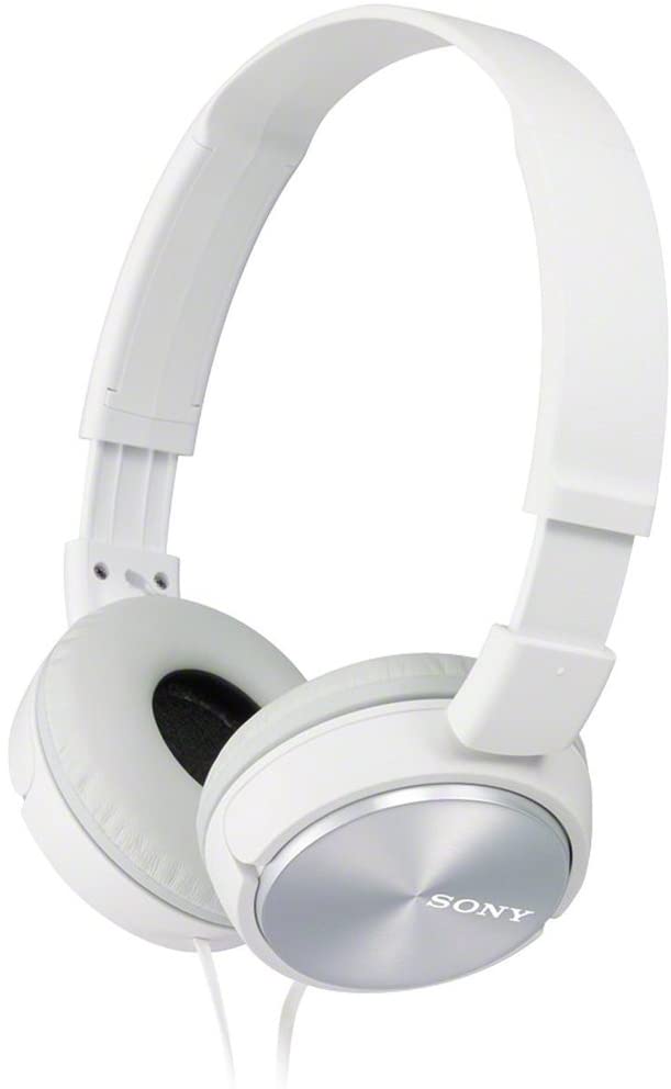 Sony MDR-ZX310 On-Ear Overhead Wired Headphones, Swivel Fold, 3.5mm Headphone Jack - Metallic White, Pack of 1