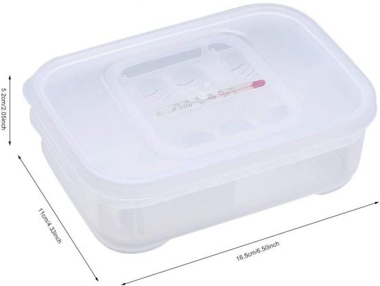 Reptile Egg Incubator Transparent Plastic Gecko Snakes Lizards Reptiles Eggs Breeding Incubator Tray Reptile Egg Breeding Hatchery Box with Thermometer - Image 4