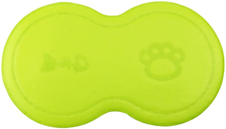 Diyafas Kitten Food PVC Feeding Bowl Placemat Non-slip Pet Litter Mat Blanket For Cats and Dogs, Green - Image 2