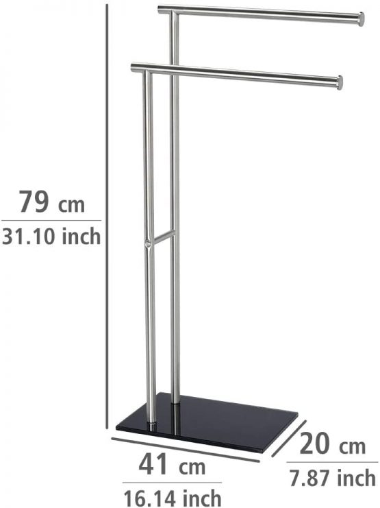 WENKO 20390100 Towel stand Lima - clothes stand, Stainless steel, 41 x 79 x 20 cm - Image 4