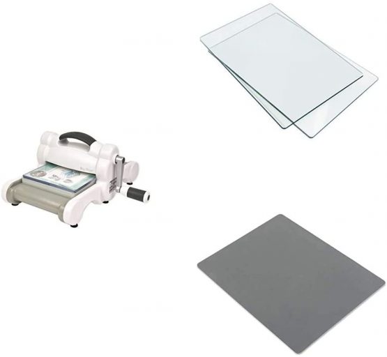 Sizzix Big Shot Machine Bundle, Standard Cutting Pads, Silicone Rubber Mat & Impressions Pad