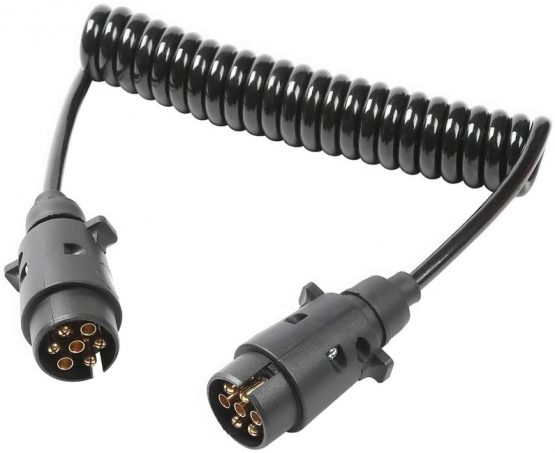 ETUKER 6m 7 Pin Trailer Plug Socket Extension Lead, 12V 7 Pin 6m Extension Lead Towing Caravan Trailer Truck RV Electrical Wiring Cable Connector Trailer Line (6m 7 Pin Extension Lead)