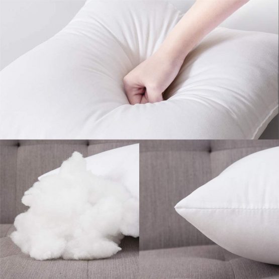MIULEE Cushion Inserts 45X45 cm Bed Cushion Inner for Sofa Pillow Cover cushion inserts 18x18 inch Set of 4 Warm Decorative Garden White - Image 3