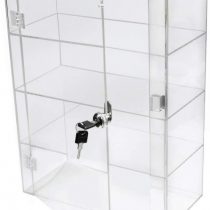 PC3721 ® 1 High Gloss Clear Acrylic Display Case with Front Door & Security Lock and Turntable fixed DB088TT-6IN