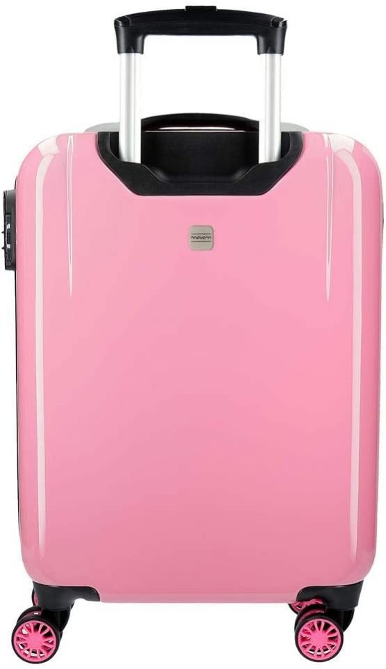 Enso Be Happy Pink Cabin Suitcase 38 x 55 x 20 cm Rigid ABS Combination Lock 34 Litre 2.6 kg 4 Double Wheels Hand Luggage - Image 4