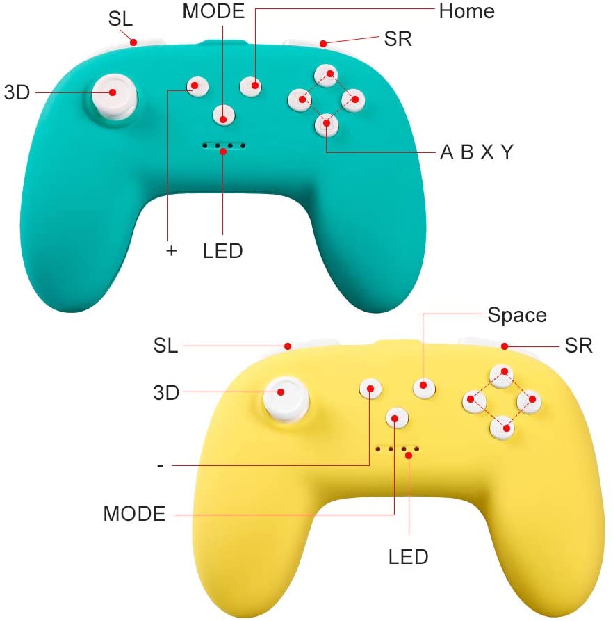 Wireless Pro Gaming Controller Joystick with Vibration for Switch Console,Gamepad Compatible with Windows PC Via Bluetooth (Nintendo 3DS) - Image 2
