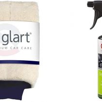 Glart 44WH Microfiber Glove for Car Wash, White + Glart 45FR Car Alloy Wheel Rim Cleaner 500ml Dirt Remover with Color Indicator against Brake Dust