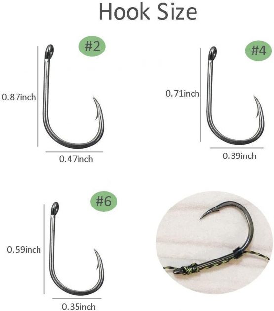 OROOTL Carp Fishing Hair Rigs,18/36pcs Boilies Carp Fishing Tackle with Carp Hooks Anti-Tangle Swivel Braided Thread Line Terminal Tackle Set 12lb-24lb Size 2 4 6 - Image 4