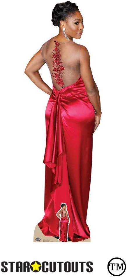 CS796 Serena Williams Tennis Player Red Dress Lifesize Cardboard Cutout Perfect for Fans Friends