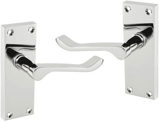 5 x Sets Victorian Scroll Door Handles Lever Latch Polished Chrome Premium Quality - Handlestore®