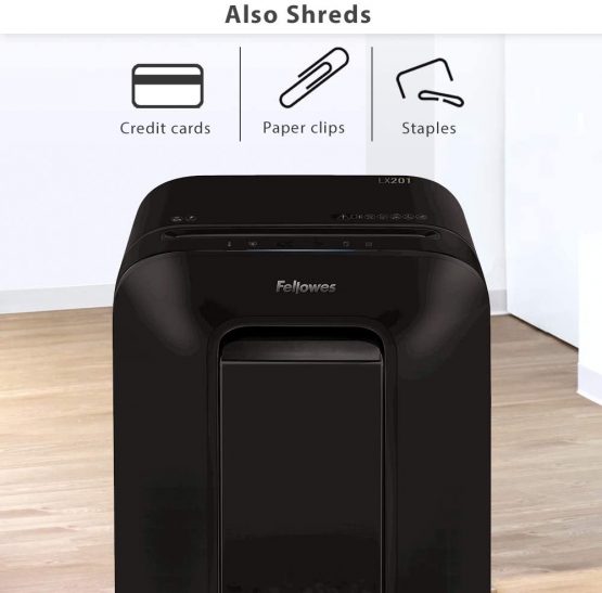 Fellowes Powershred LX201 Paper Shredder, 12 Sheet Micro-Cut Shredder for The Home/Home Office with 100% Jam Proof & Safesense Technology - Black - Image 3