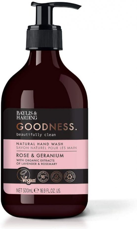 Baylis & Harding Goodness Rose and Geranium, 500 ml Hand Wash, Pack of 3 - Image 3