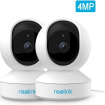 Reolink 2.4GHz 5GHz Dual-band WiFi 4MP WiFi CCTV Camera IP, Pan Tilt Smart WiFi Security Camera Indoor with 2-Way Audio Motion Alerts for Baby, Pet, Nanny Monitoring, E1 Pro (Pack of 2)