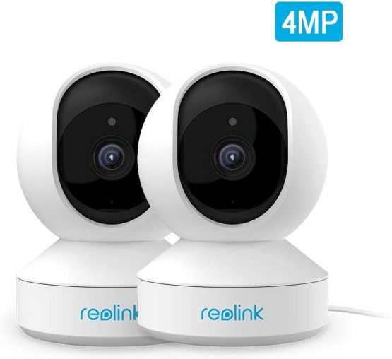 Reolink 2.4GHz 5GHz Dual-band WiFi 4MP WiFi CCTV Camera IP, Pan Tilt Smart WiFi Security Camera Indoor with 2-Way Audio Motion Alerts for Baby, Pet, Nanny Monitoring, E1 Pro (Pack of 2)