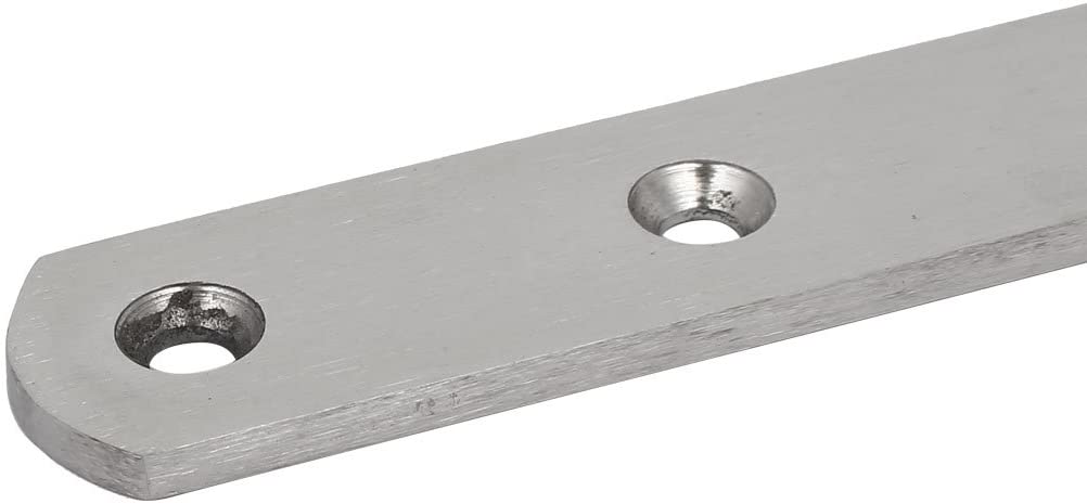 sourcing map 295mmx25mmx4mm Stainless Steel Straight Flat Fixing Mending Plates Brackets 2pcs, Silver, 295mm x 25mm x 4mm,2 pcs - Image 2