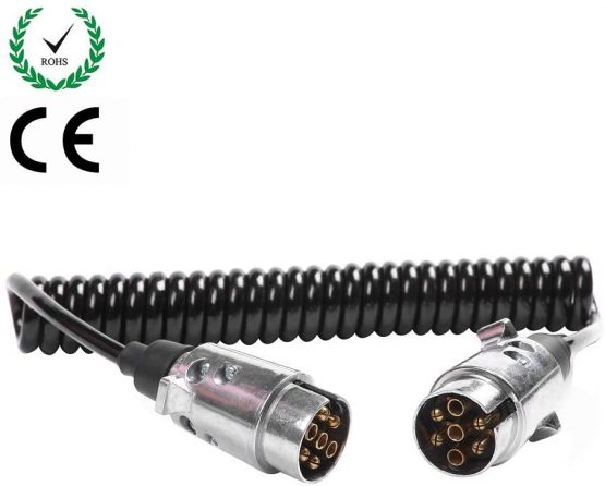 ETUKER 6m 7 Pin Trailer Plug Socket Extension Lead, 12V 7 Pin 6m Extension Lead Towing Caravan Trailer Truck RV Electrical Wiring Cable Connector Trailer Line (6m 7 Pin Extension Lead) - Image 2