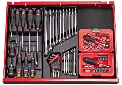 USAG U06010001 - 601 1/4"J34 - Assortment with hexagonal sockets and bits in modular box (34 pcs.), Red - Image 3