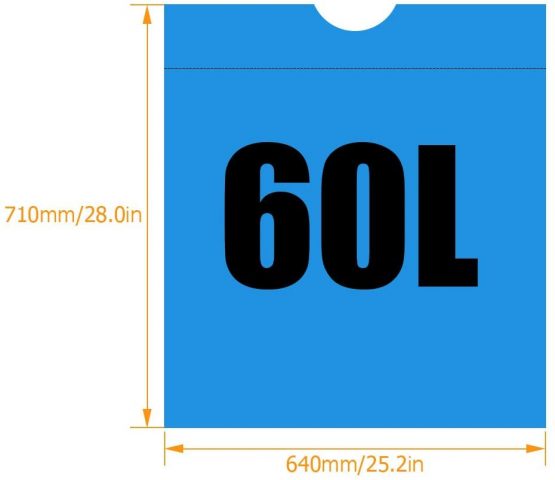 ASelected 50-60 Litres Rubbish Bin Bags 100 Pieces Drawstring Tall Kitchen Pedal Bin Liners - Large Strong Unscented Garbage Trash Plastic Bags (71cm x 64cm) - Image 2