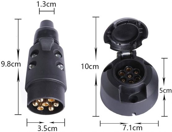 ETUKER 13 Pin Trailer Plug & 13 Pin Trailer Socket - 12V Waterproof Trailer Plug Socket Adapter 13 Pin Trailer Connector, for/Caravan/Trailer/Truck/RV/Boat/Trailer Accessories - Image 2