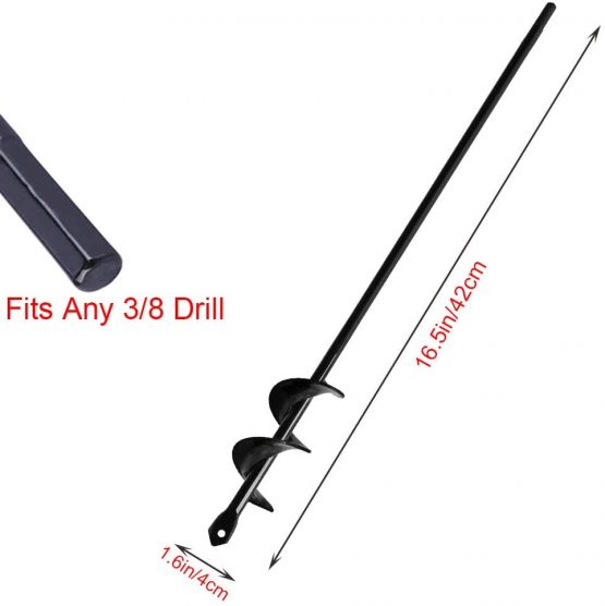 Garden Planter Bulb Auger Drill Bit Garden Cultivator Hand Drill Digger Auger Rust-Proof Rapid Planter, Bulb Plant Auger, Umbrella Post Hole Digger for Hex Drive Drill - Image 2