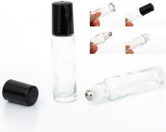 10ml Roller Bottles 6Pack Clear Thick Glass Essential Oil Roller Bottles Stainless Steel Roller Ball with 2 Droppers - Image 3