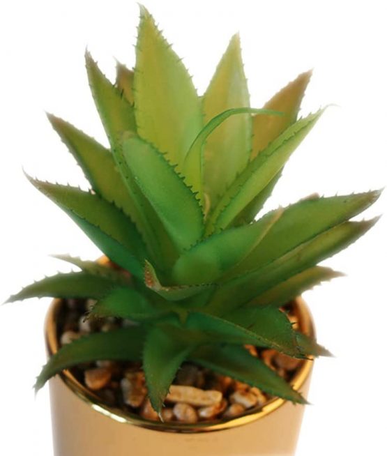 HelaCueil Artificial Succulent Plants in Stoneware Ceramic Planters Pots - Set of 2 - Image 2