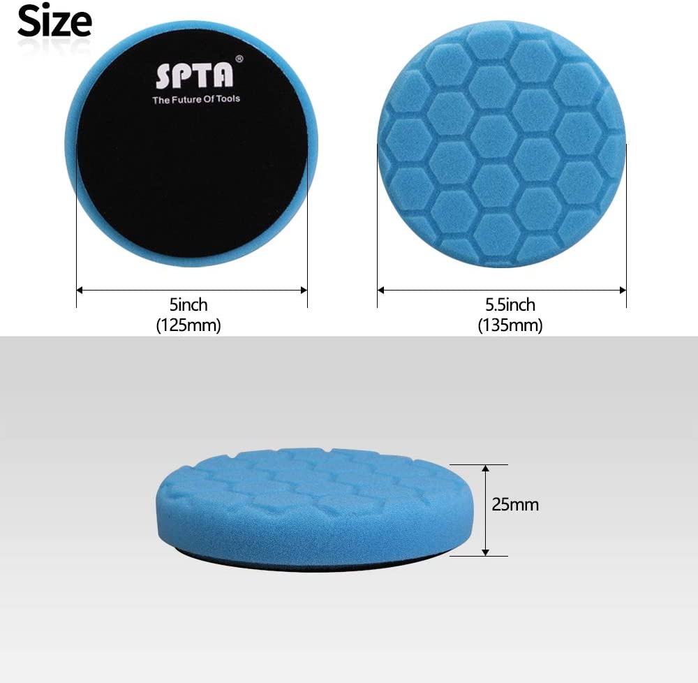 SPTA 5pcs Polishing Pad Hex Logic Polishing Sponges Saving Wax Replaceable Car Polishing Pad Foam Set For Eccentric Polishing Machine Grinder - Image 3