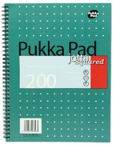 Pukka Pad A4 Jotta Squared Paper Notebook - Pack of 3, Metallic Green, Pack of 3 Squared