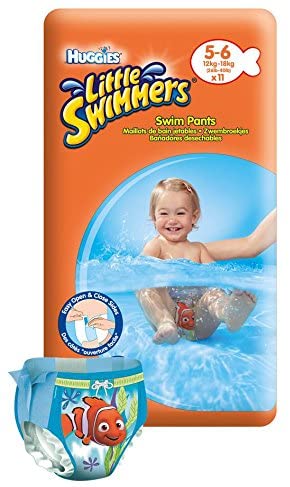 Huggies Little Swimmers Disposable Swim Nappies, Size 5-6 - 11 Pants Total, White, 11 Count (Pack of 1)