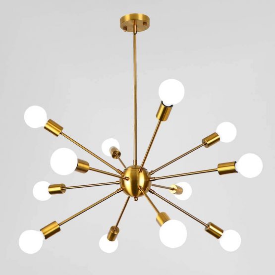 LynPon Sputnik Chandelier Gold Modern Brass Pendant Ceiling Light 12 Lights Industrial Lighting Fitting for Kitchen Dining Living Room Bedroom - Image 2