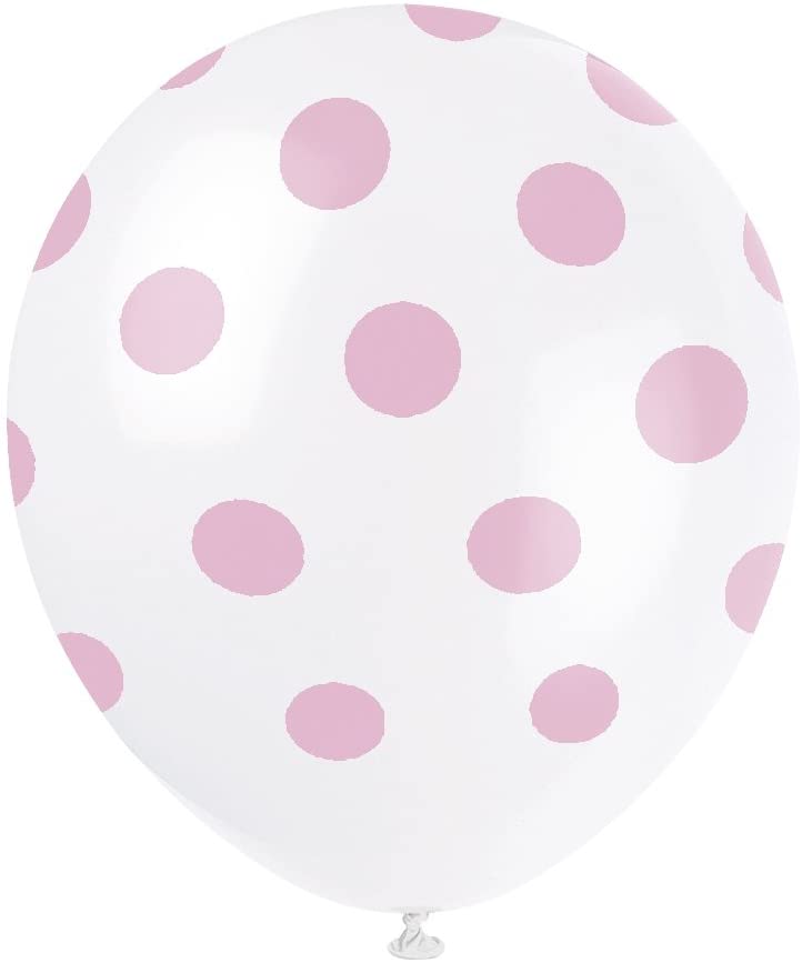 Lovely Pink Dotted Latex Balloons (30cm) Pack of 6 - Perfect for Celebrations and Parties