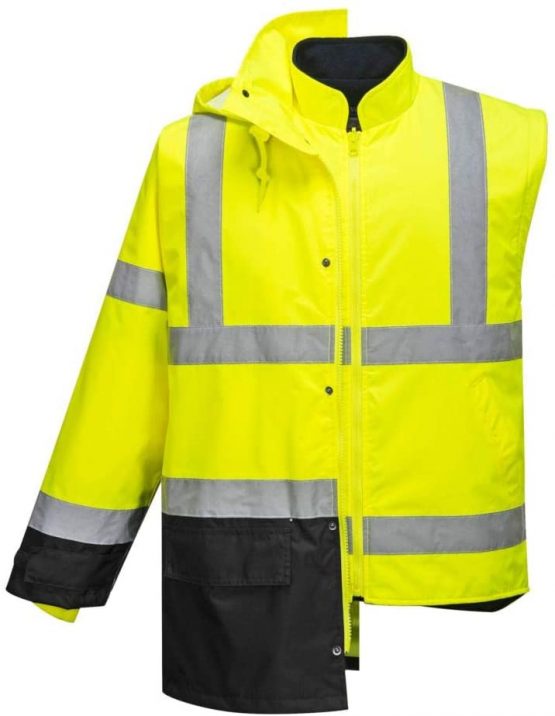 Portwest S768YBRL Hi-Vis Executive 5-in-1 Jacket, Regular, Size: Large, Yellow/Black - Image 4