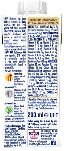 SMA PRO Follow On Baby Milk, Ready To Drink, 6 Months+, 200 ml (Pack of 12) - Image 4
