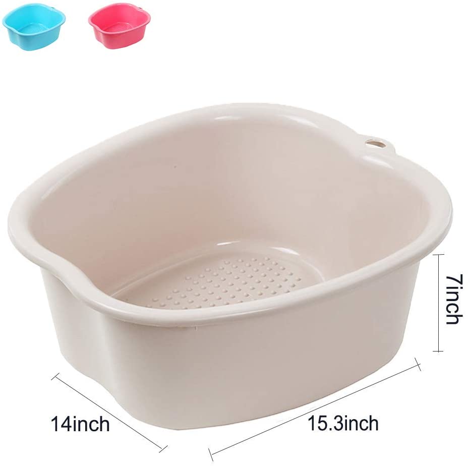 Large Foot Bath spa Bowl, Thick Sturdy Plastic Foot Basin for Pedicure ...