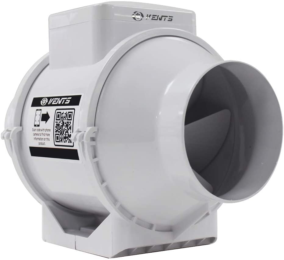 VENTS 100mm (4”) Inline Bathroom Extractor Fan with Run-On Timer - Quiet Loft-Mounted Ventilation for Showers Toilets & Damp Control