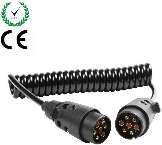 ETUKER 6m 7 Pin Trailer Plug Socket Extension Lead, 12V 7 Pin 6m Extension Lead Towing Caravan Trailer Truck RV Electrical Wiring Cable Connector Trailer Line (6m 7 Pin Extension Lead) - Image 2
