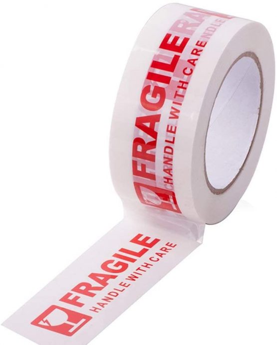 3 Rolls of TRENDWEARZ Fragile Handle with Care Packaging Tapes 66MX48MM for PARCELS and Boxes. Heavy Duty Fragile Packing Tape, Strong, Secure and Sticky Seal for Your PARCELS