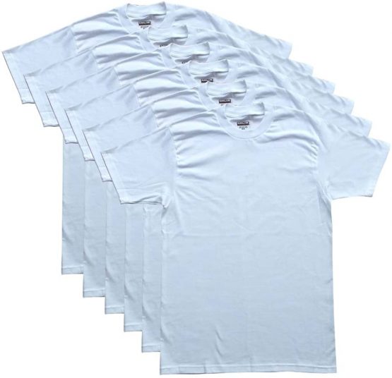 Kirkland Signature Kirkland Men's Crew Neck White T-Shirts 6 Pack Medium