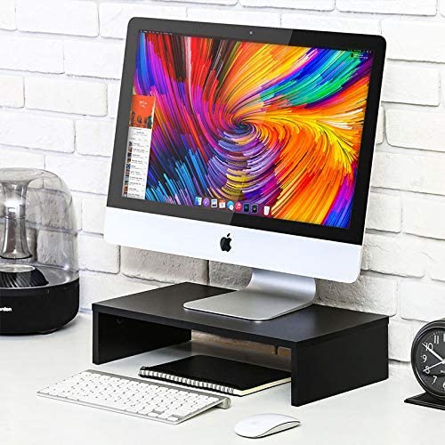 FITUEYES Wood Monitor Stand PC Laptop Computer Screen Riser, Monitor ...