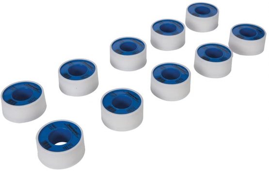 Silverline Tools 905866 White PTFE Thread Seal Tape - Silver (Pack of 10)