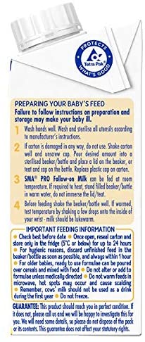 SMA PRO Follow On Baby Milk, Ready To Drink, 6 Months+, 200 ml (Pack of 12) - Image 3