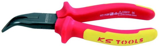 KS Tools 117.1121 ERGOTORQUE VDE bent nose pliers, 210mm