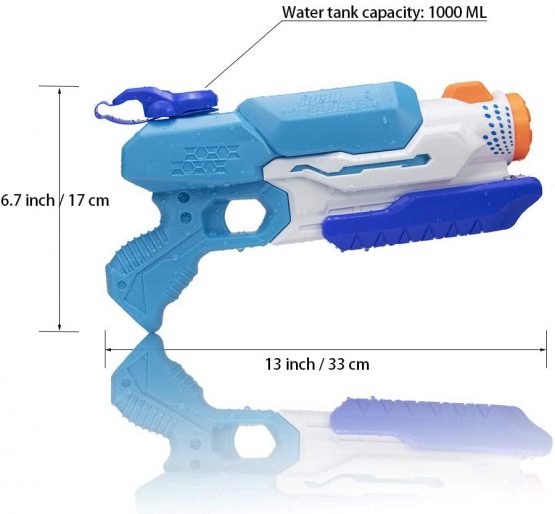 Water Gun, Super Water Pistols with 1000ML Large Capacity, Pump Water Guns Powerful 8-10m Long Shoot Range for Adults and Kids, Water Pistols for Party Blaster Swimming Beach Toys (1000ML water gun) - Image 2